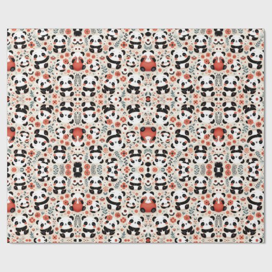 Panda Magic: Adorable Wrapping Paper Design Geschenkpapier (Flach)