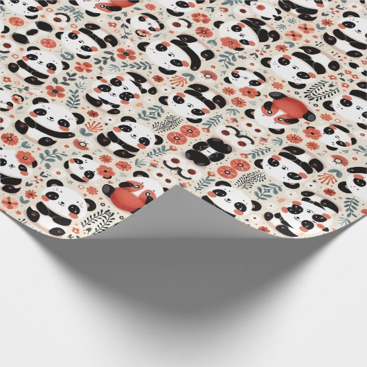 Panda Magic: Adorable Wrapping Paper Design Geschenkpapier (Ecke)
