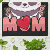 Panda-Mama | Geschenk für die eigentümerische Pand Geschirrtuch (Gefaltet)