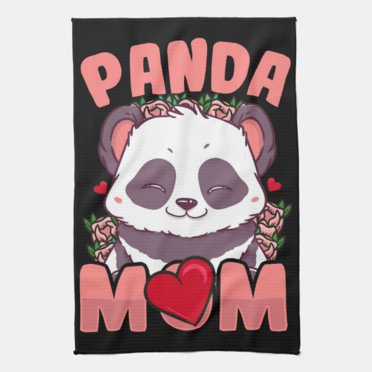 Panda-Mama | Geschenk für die eigentümerische Pand Geschirrtuch (Vertikal)