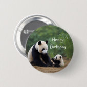 Panda Mama und Baby Button (Vorne & Hinten)