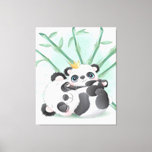 Panda Mama und Baby Geschenk für Kinder Leinwanddruck