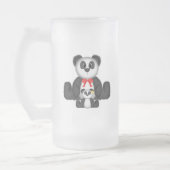 Panda Mama und Baby Mattglas Bierglas (Links)