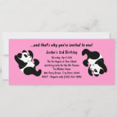 Panda Mania Einladung (Rückseite)