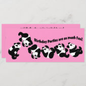 Panda Mania Einladung (Vorne/Hinten)