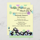 Panda Mania Einladung (Vorne/Hinten)