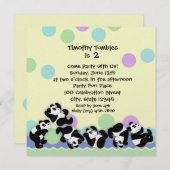 Panda Mania Einladung (Vorne/Hinten)