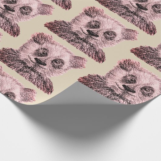 Panda Matte Wrapping Paper Geschenkpapier (Ecke)