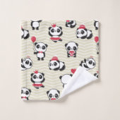 Panda Menagerie Badhandtuch Set (Waschlappen)