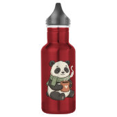 Panda Mignon - Tierillustration Café  Edelstahlflasche (Links)