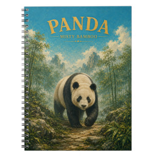 Panda Misty Bamboo Watercolor GeoSaga Notizblock