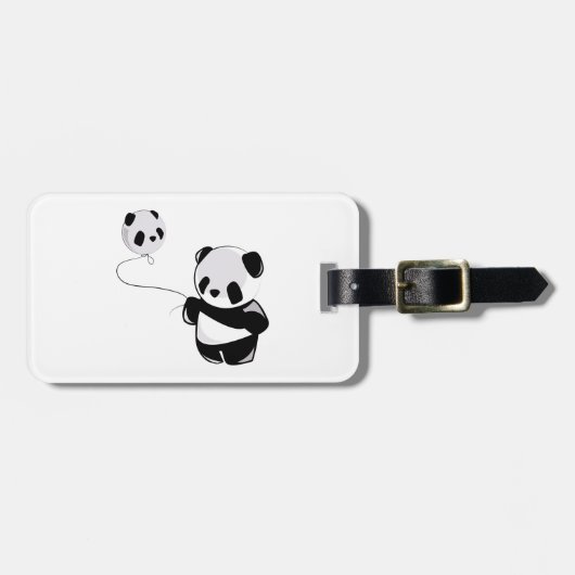 Panda mit Ballon Gepäckanhänger (Vorderseite horizontal)