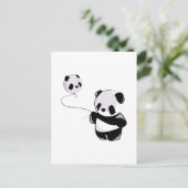 Panda mit Ballon Postkarte (Stehend Vorderseite)