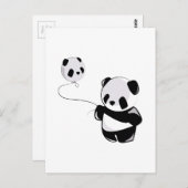 Panda mit Ballon Postkarte (Vorne/Hinten)