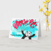 Panda mit Ballons Geburtstagskarte Karte (Gelbe Blume)