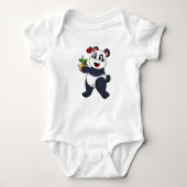 Panda mit Bamboo-Blume Baby Strampler (Vorderseite)