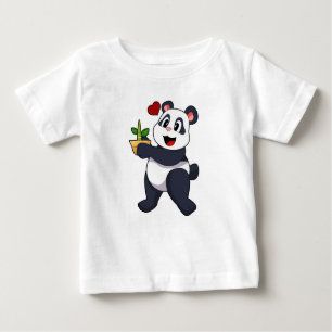 Panda mit Bamboo-Blume Baby T-shirt