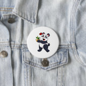Panda mit Bamboo-Blume Button (Beispiel)