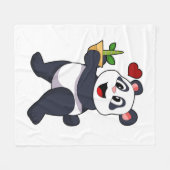 Panda mit Bamboo-Blume Fleecedecke (Vorderseite (Horizontal))