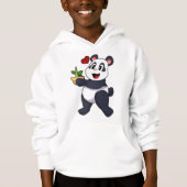 Panda mit Bamboo-Blume Hoodie (Vorderseite)
