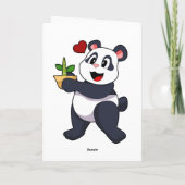 Panda mit Bamboo-Blume Karte (Rückseite)