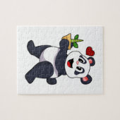 Panda mit Bamboo-Blume Puzzle (Horizontal)