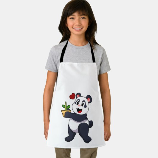 Panda mit Bamboo-Blume Schürze (Insitu)
