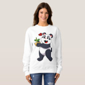 Panda mit Bamboo-Blume Sweatshirt (Vorne ganz)
