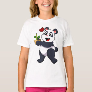 Panda mit Bamboo-Blume T-Shirt