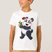 Panda mit Bamboo-Blume T-Shirt (Vorderseite)