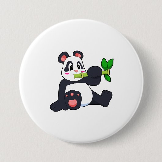Panda mit Bamboo Button (Vorderseite)