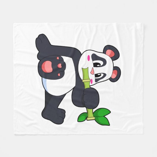 Panda mit Bamboo Fleecedecke (Vorderseite (Horizontal))