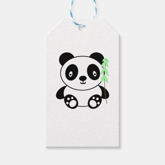 Panda mit Bamboo Geschenkanhänger (Vorderseite)