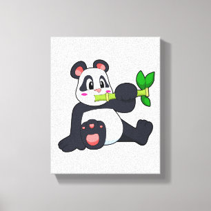 Panda mit Bamboo Leinwanddruck