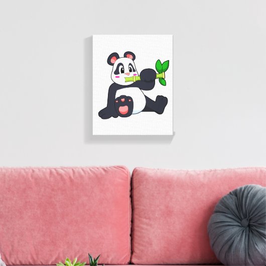 Panda mit Bamboo Leinwanddruck (Insitu (Wohnzimmer))