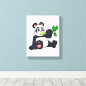 Panda mit Bamboo Leinwanddruck (Insitu (Holzboden))