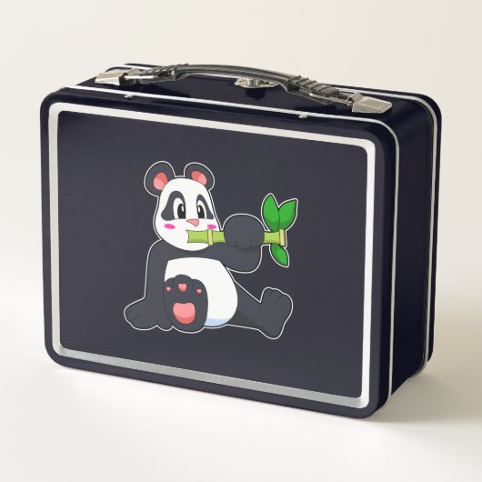 Panda mit Bamboo Metall Brotdose (Rückseite)