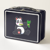 Panda mit Bamboo Metall Brotdose (Vorderseite)