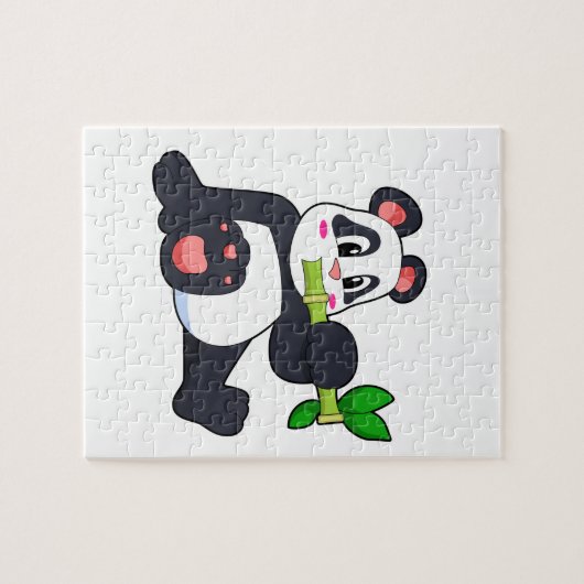 Panda mit Bamboo Puzzle (Horizontal)