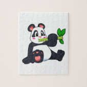 Panda mit Bamboo Puzzle (Vertikal)