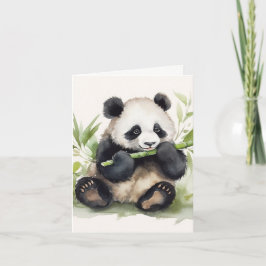 Panda mit Bamboo Vielen Dank Karte