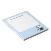 Panda mit Bamboo zu tun Pad Blue Notizblock (angewinkelt)