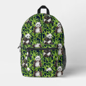 Panda mit Bambus Wasserfarbmuster Bedruckter Rucksack (Vorderseite)