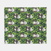Panda mit BambusAquarell-Muster Fleecedecke (Vorderseite (Horizontal))