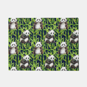 Panda mit BambusAquarell-Muster Fußmatte
