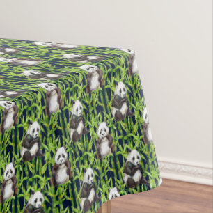 Panda mit BambusAquarell-Muster Tischdecke