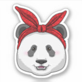 Panda mit Bandana Aufkleber (Vorderseite)