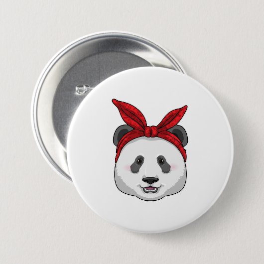 Panda mit Bandana Button (Vorne & Hinten)