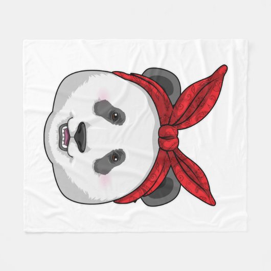 Panda mit Bandana Fleecedecke (Vorderseite (Horizontal))