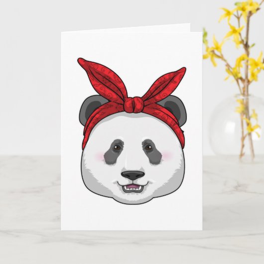 Panda mit Bandana Karte (Gelbe Blume)